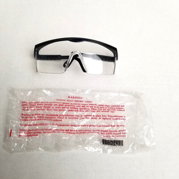 ANSI Z87.1 Polycarbonate Safety Glasses Clear Lens Workwear Lab Industrial PPE - Picture 2 of 9
